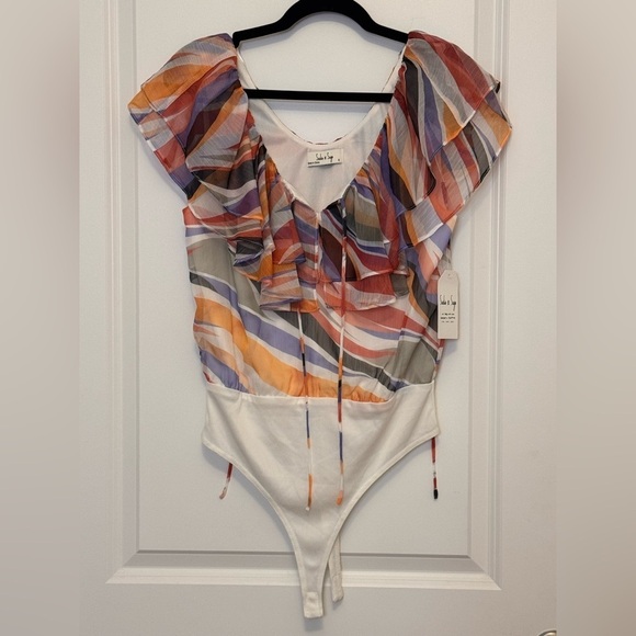 Sadie & Sage Tops - Sadie & Sage Multicolor Ruffle Bodysuit